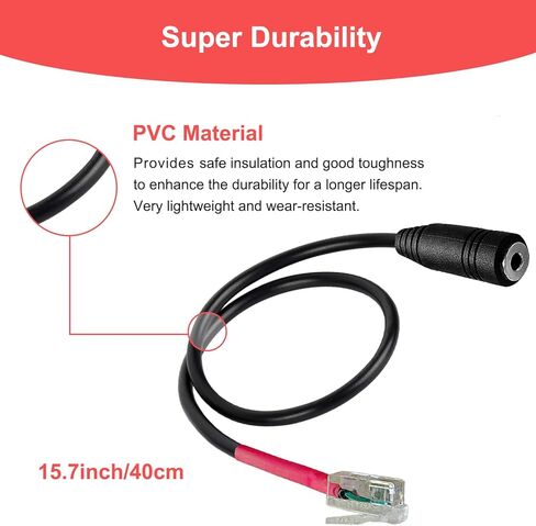 محول سماعة رأس لسماعة رأس 2.5 مم، مقبس أنثى 2.5 مم إلى كابل توصيل ذكر RJ9 محول هاتف لـ Yealink T20P T21P T26P T23G T46G T48G T42S T46S Avaya 1608 9608 9611 هواتف مكتب باناسونيك سنوم in Kuwait