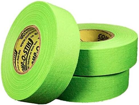 3 Rolls of Comp-O-Stik NEON Green Hockey Lacrosse Bat Cloth Stick Tape Athletic Tape (3 Pack) Made in The U.S.A. 1" X 60' in Kuwait