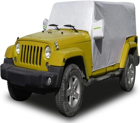 JSCARLIFE Car Waterproof Rain Sunshade Cover for 1987-2022 Jeep W-Rangler YJ TL JK JL 2 Door Windproof Dustproof Scratch Resistant Outdoor UV Protection Auto Cover in Saudi Arabia