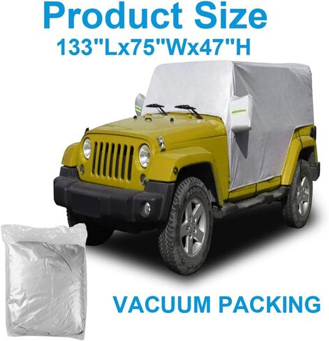 JSCARLIFE Car Waterproof Rain Sunshade Cover for 1987-2022 Jeep W-Rangler YJ TL JK JL 2 Door Windproof Dustproof Scratch Resistant Outdoor UV Protection Auto Cover in Saudi Arabia