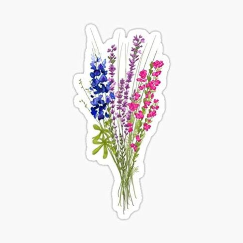 Subtle bi Pride Flowers Sticker - Sticker Graphic - Auto, Wall, Laptop, Cell, Truck Sticker for Windows, Cars, Trucks in Saudi Arabia
