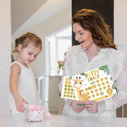 Potty Training Sticker Chart, Step to Follow, Zoo Animals Toilet Training Routine Chart with 216 Round Stickers for Toddlers Boys Girls Forming Good Habits - biaobiaoka-10​ in Kuwait