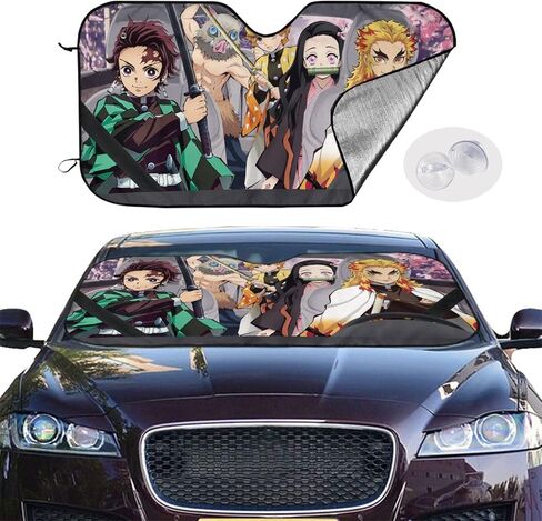 Anime Car Windshield Sun Shade for Auto - Front Window Sun Shade Visor Shield Cover Block UV Rays - 51x27.5 in in Saudi Arabia
