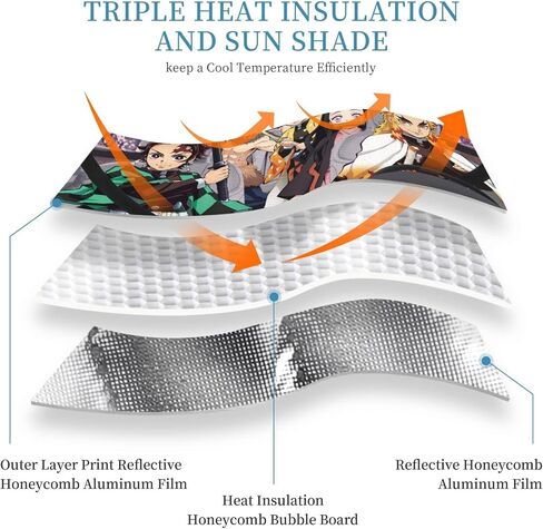 Anime Car Windshield Sun Shade for Auto - Front Window Sun Shade Visor Shield Cover Block UV Rays - 51x27.5 in in Saudi Arabia