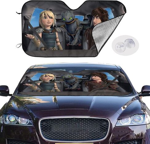 Anime Car Windshield Sun Shade for Auto - Front Window Sun Shade Visor Shield Cover Block UV Rays - 51x27.5 in in Saudi Arabia