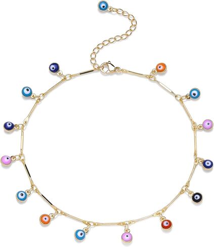 Gold Anklet for Women 14K Gold Plated Trendy Dainty Link Chain Ankle Bracelets Adjustable Anklets Handmade Simple Gold Jewelry Gifts in Kuwait