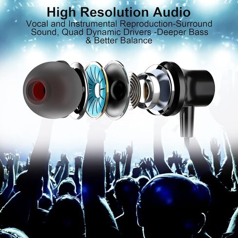 USB C Wired Headphones with Mic for iPhone 15, Type C Earbuds Magnetic Volume Control Mute Function Noise Cancelling for Samsung S24 S23 A55 A54 Galaxy Z Fold Flip 5 iPad OnePlus 12 11 Pixel 8 Pro 7 6 in Saudi Arabia