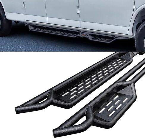 لوحات الجري ذات الطراز المنسدل HD Ridez ذات الخطوات الجانبية المتوافقة مع سيارة Chevy Express GMC Savana 1500 2500 3500 2003-2024 بالحجم الكامل in Saudi Arabia