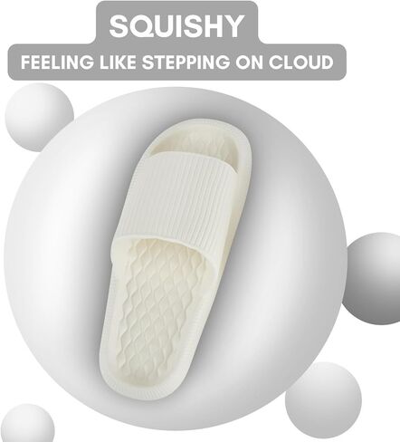 Pillow Slippers for Women and Men Quick Drying Thick Sole Shower Slides Non Slip House Bathroom Ultra Cushion Beach Sandals Lightweight in Saudi Arabia