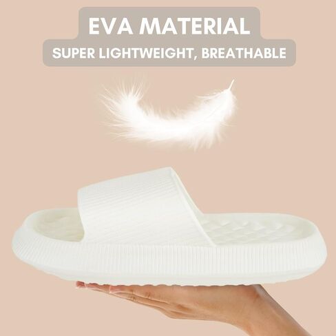 Pillow Slippers for Women and Men Quick Drying Thick Sole Shower Slides Non Slip House Bathroom Ultra Cushion Beach Sandals Lightweight in Saudi Arabia