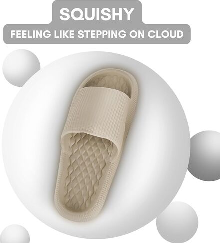 Pillow Slippers for Women and Men Quick Drying Thick Sole Shower Slides Non Slip House Bathroom Ultra Cushion Beach Sandals Lightweight in Saudi Arabia