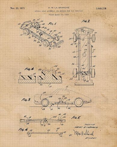 Vintage Diecast Toys Patent Prints, 4 (8x10) Unframed Photos, Wall Art Decor Gifts for Home Office Gears Garage Shop Studio School Engineer Student Teacher Coach Hot Wheels Car Builder Creator Fans in Saudi Arabia