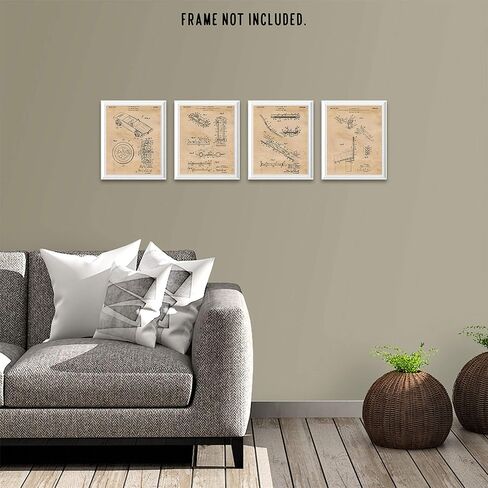 Vintage Diecast Toys Patent Prints, 4 (8x10) Unframed Photos, Wall Art Decor Gifts for Home Office Gears Garage Shop Studio School Engineer Student Teacher Coach Hot Wheels Car Builder Creator Fans in Saudi Arabia
