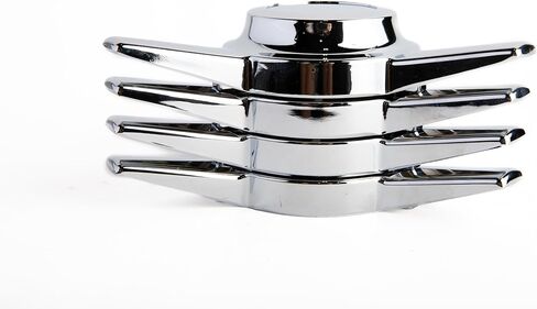 مجموعة عجلات دوارة فايكينج هورن سبين-2 مطلية بالكروم (4 قطع) مع شعارات لاصقة in Kuwait