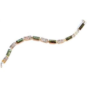 Irish Connemara Marble: Celtic Link Bracelet