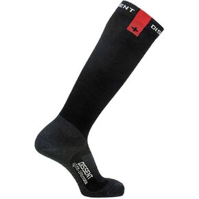 DISSENT Unisex Adults IQ Fit Ultimate Ultra-Thin High-Performance Breathable Warm Insulated Over the Calf Merino Wool Ski Socks, Medium