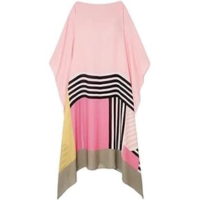 Women’s Satin Silk Islamic Wear Printed Calf Length Kaftans,Designer Print Silk Caftan Silk,Long Silk Dress,Party Kaftan Womens Silk Kaftan Pink, One Size