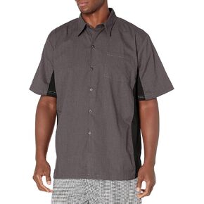 Chef Code Men's Utility Work Shirt with Button Front and Vent Side Panels