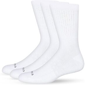Comrad Combed Cotton Crew Compression Socks with Targeted Arch Compression - For Pregnancy, Nurses, & Athletes - Men & Women