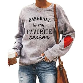 Women Letter Print Sweatshirt Long Sleeve Cute Heart Elbow Patch Pullover Tops