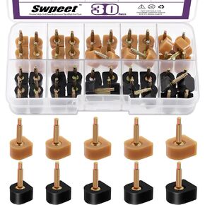 Swpeet 30Pairs 5 Sizes Women's High Heel Shoes Replacement Tips Pin, U-Shape Heel Protective Caps Noise Reducing Non-Slip Heel Caps Erfect for Weddings, Races, Formal Occasions and Events