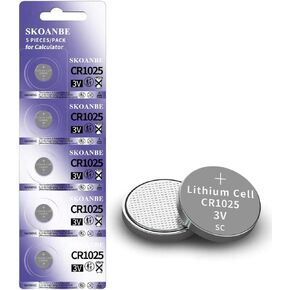 SKOANBE CR1025 3V Button Coin Cell Lithium Battery-5Packs