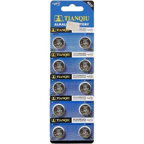 Tianqiu 10Pcs Ag13 Lr44 357 Sr44Sw Alkaline Battery