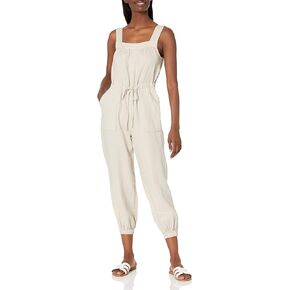 DKNY womens Drawstring Jumpsuit Cropped Wide Leg Jumpsuit