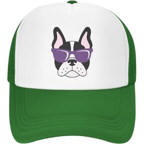VunKo Mesh Dad Hat Adjustable Washed French Bulldogs Sunglasses Baseball Dad Cap Funny Distressed Ball Trucker Cap