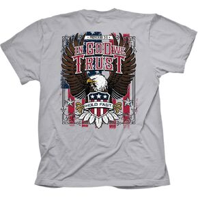 in God We Trust Eagle Silver Cotton Crew Neck T-Shirt, Small