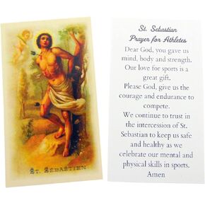 Westmon Works St Sebastian Holy Card Wallet Sized Bulk Pack with Saint Prayer for Athletes Women or Men, Set of 10