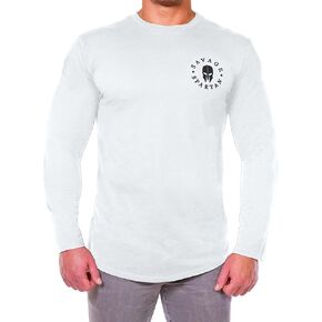 SAVAGE SPARTAN Men's Tactical Shirt - Long Sleeve Athletic Style Skull Tee