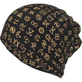 Hieroglyphs Beanie Hats Slouchy Knit Hat Egyptian Beanie Caps Ancient Hat for Shopping Yoga Sport Travel in Kuwait