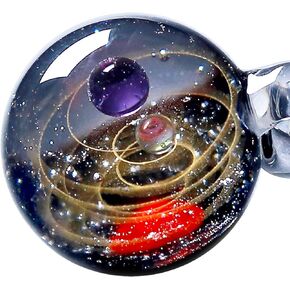 Pavaruni Original Galaxy Pendant Necklace, Universe Glass, Space Cosmos Design,Birthday Christmas Gift Art Japan Handmade Craftsman