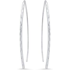 Sterling Silver Diamond Cut Threader Earrings