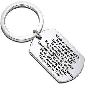 CENWA Work as hard as Leslie Be as kind as Ann Keychain Funny Fans Gift