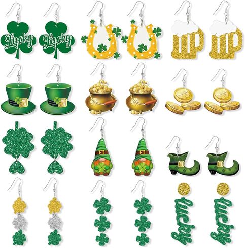 هينلي 12 زوجًا من اقراط يوم الموتى من الاكريليك، اقراط متدلية على شكل جمجمة للهالوين، هدايا للنساء والفتيات، هدايا جمجمة مكسيكية لعيد الموتى والهالوين in Kuwait