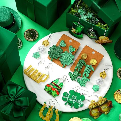 هينلي 12 زوجًا من اقراط يوم الموتى من الاكريليك، اقراط متدلية على شكل جمجمة للهالوين، هدايا للنساء والفتيات، هدايا جمجمة مكسيكية لعيد الموتى والهالوين in Kuwait