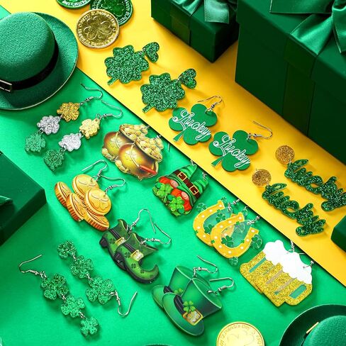 هينلي 12 زوجًا من اقراط يوم الموتى من الاكريليك، اقراط متدلية على شكل جمجمة للهالوين، هدايا للنساء والفتيات، هدايا جمجمة مكسيكية لعيد الموتى والهالوين in Kuwait