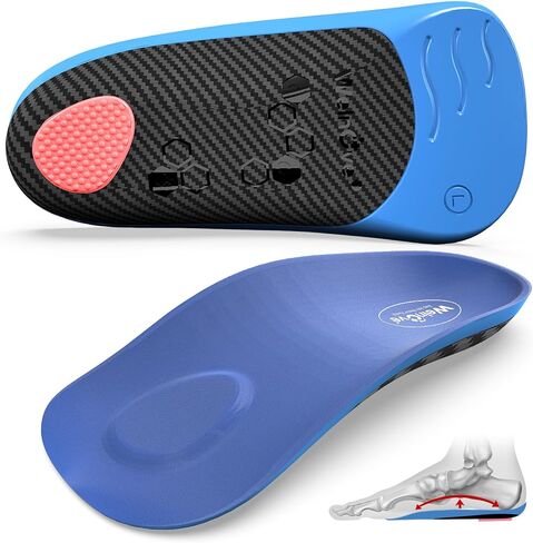 Plantar Fasciitis Arch Support Insoles - Welnove 3/4 Orthotic Inserts with Metatarsal Pad,Pain Relief Shoe Inserts for Lower Back,Knee, Heel,Plantar Fascia,Flat Feet Orthotic Insoles for Women 6-10 in Kuwait