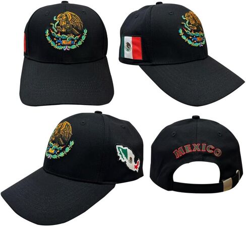 قبعة المكسيكي المكسيكي النسر الفيدرالي التطريز Snapback شقة بيل قبعة بيسبول أسود أبيض in Saudi Arabia