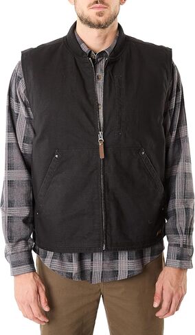 Smith's Workwear Men's Sherpa-Lined Duck Vest, Black in Saudi Arabia