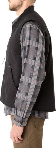 Smith's Workwear Men's Sherpa-Lined Duck Vest, Black in Saudi Arabia