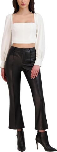 BCBGeneration Women's Long Puff Sleeve Square Neck Top in Saudi Arabia