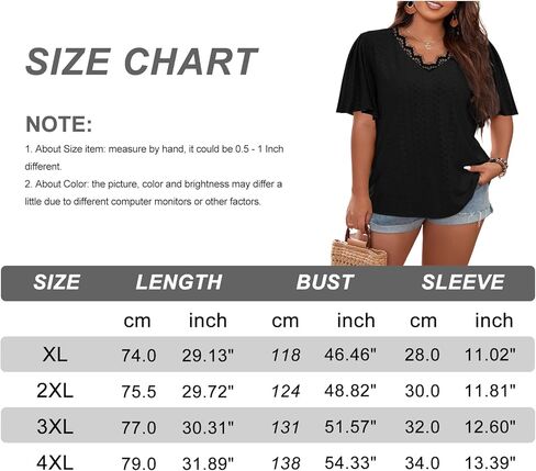 تي شيرت حريمي مقاس كبير بياقة على شكل V وبلوزات من الدانتيل وأكمام جرس صيفية كاجوال فضفاضة مجوفة من الكروشيه in Kuwait