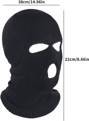 3 Hole Ski Mask Black Balaclava Full Face Mask Black Ski Mask for Men Ski Mask Black Knitted Ski Mask Balaclava Face Mask Men Baklava Basks for Party in Saudi Arabia
