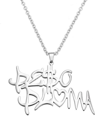 UMODE Large Rapper Peso Signature Necklace White Gold Plated Outfit Jewelry Merch Gifts for Women Men Fans in Kuwait