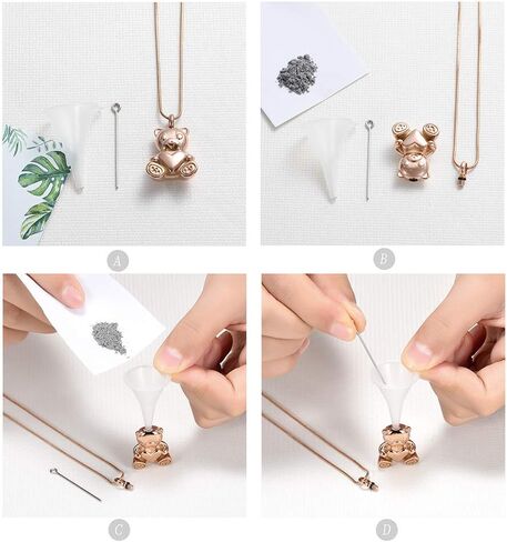 Cremation Jewelry - Teddy Bear Urn Necklace for Men Women with Mini Keepsake Urn Memorial Ash Jewelry in Saudi Arabia
