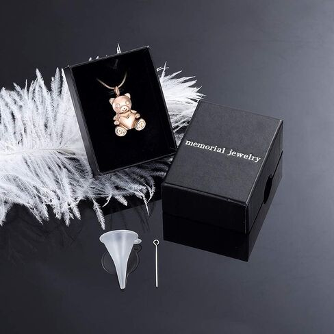 Cremation Jewelry - Teddy Bear Urn Necklace for Men Women with Mini Keepsake Urn Memorial Ash Jewelry in Saudi Arabia
