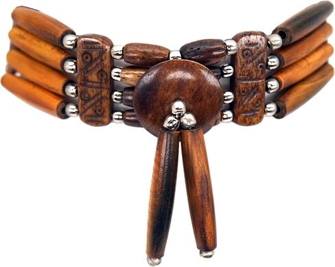 outROAR Gear Choker Necklace Four Row Woody Brown Bone Hairpipe in Kuwait